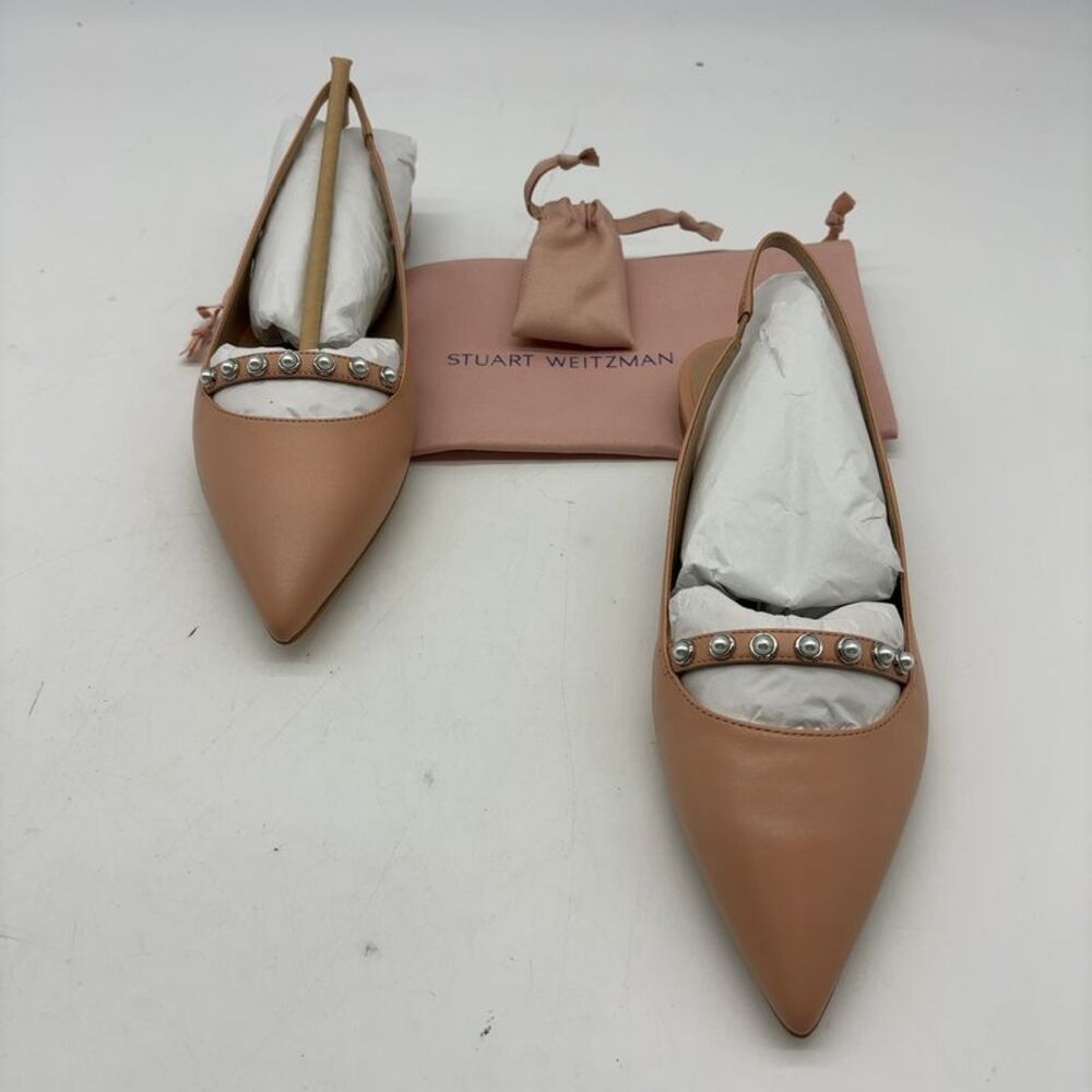 Stuart Weitzman Pearl Leather Slingback Flats